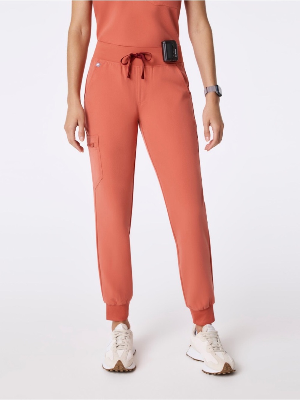 Figs Womens Zamora Jogger Small Tall Terracotta Scrub Pants